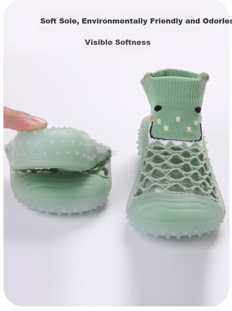 9i9 Baby Toddler Walking Shoes Floor Socks Children's Socks Summer Indoor Outdoor Soft Sole Early Education Shoes B139 Yellow Size 26/27 16