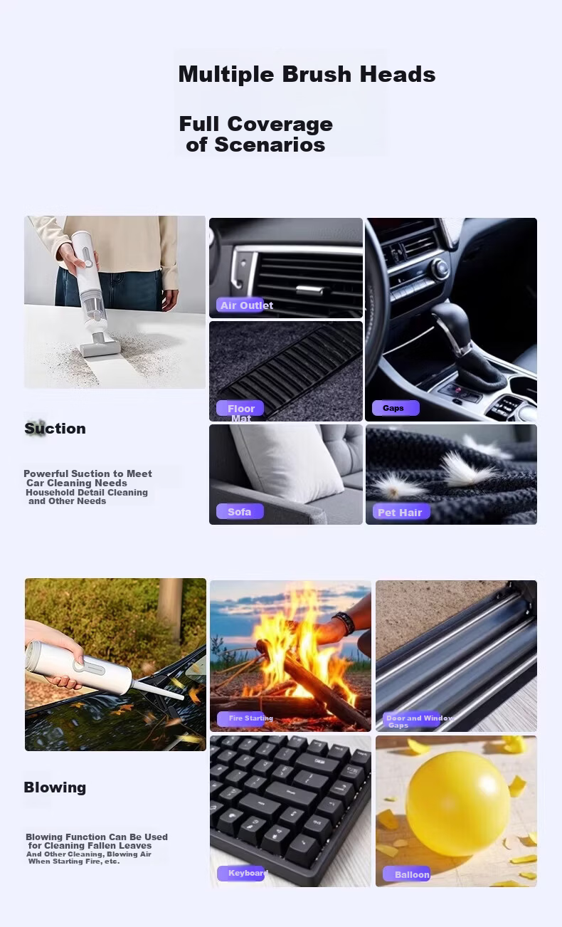 HELLOLEIBOO 2026 New Car Vacuum Cleaner Wireless Handheld Strong Suction for Car and Home 8