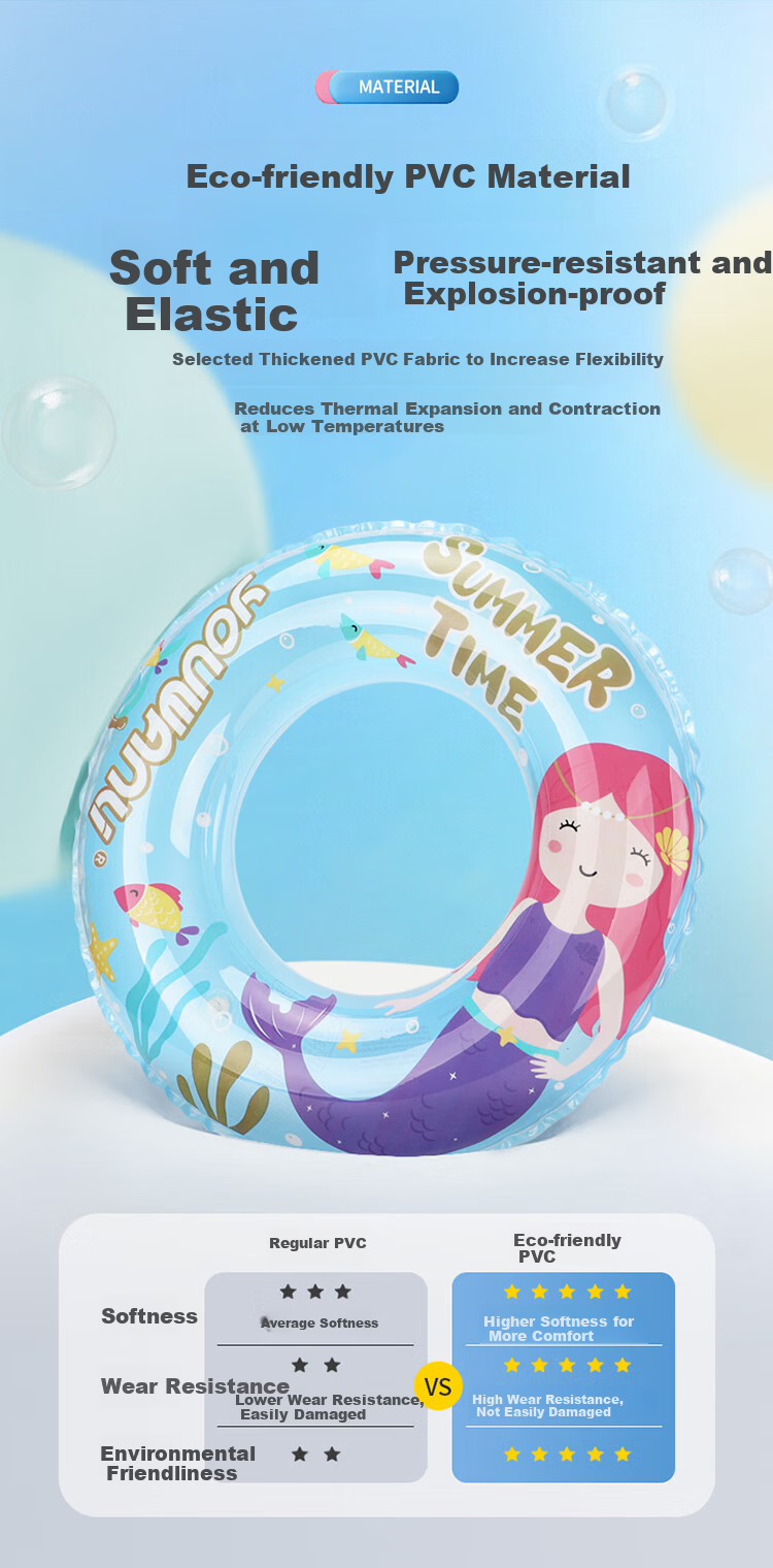 Kingpou Kids Underarm Swim Ring Boys and Girls Swimming Float Mermaid Design Y303 Size 70# 2