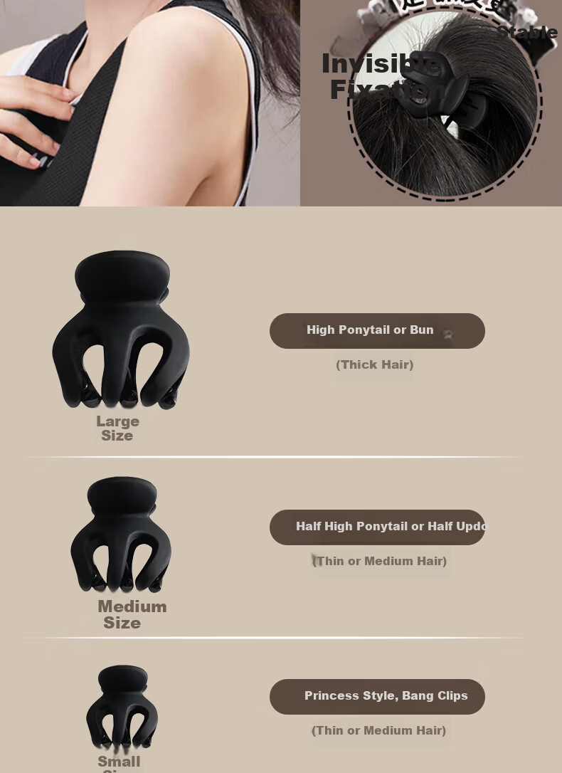 Jianyingshu High Ponytail Hair Clip 9-Piece Set Small Shark Clips for High Ponytail and Bun Hair Styling 2