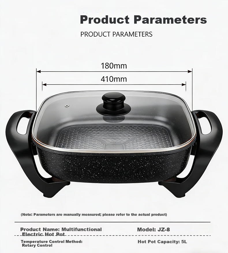Yiduo 5L Maifan Stone Multifunctional Electric Cooker Multi-Functional Electric Frying Pan Korean Electric Hot Pot Non-Stick Dormitory Cooking Grill Fish All-in-One Small Electric Pot XBJT-HG211 15