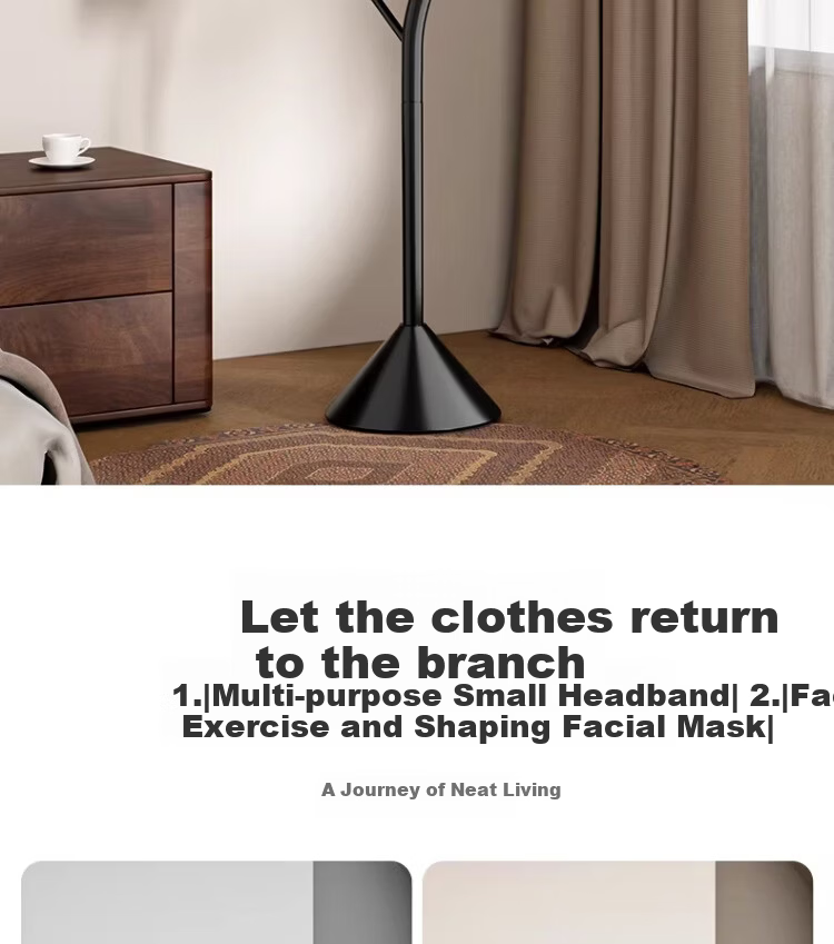 Yixuan Floor Clothes Rack Bedroom Coat Rack Bedside Hanging Rack Simple Standing Home Storage Rack Black 2