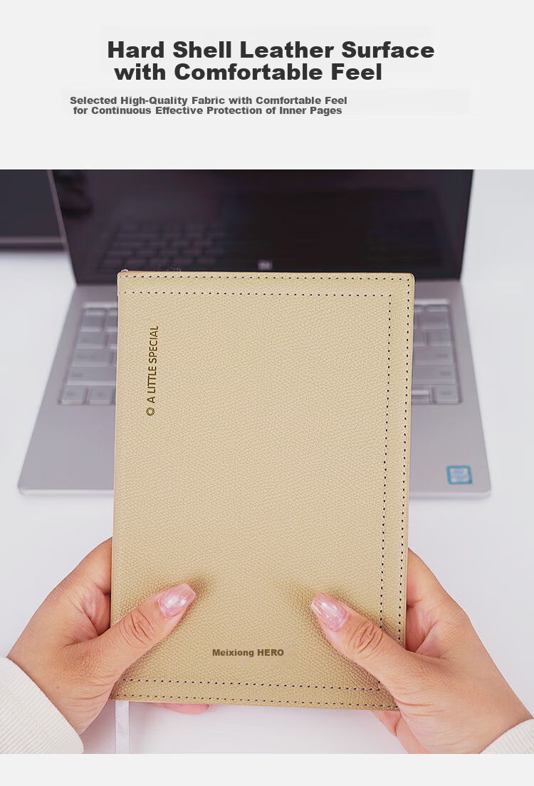 HERO New A5 Business Notebook Thickened Hard Cover Soft Leather Simple High-End Gift Meeting Portable Office Stationery Lined Detachable Diary Journal Binder 4