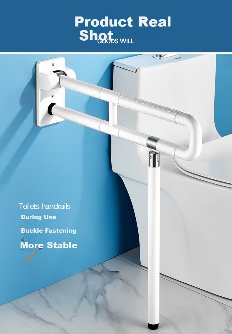 Meiruide T-Shaped Up-Flipping Toilet Support Handle, Bathroom Handrail, Barrier-Free Elderly-Friendly Toilet Handle, 70cm TY-MF 5