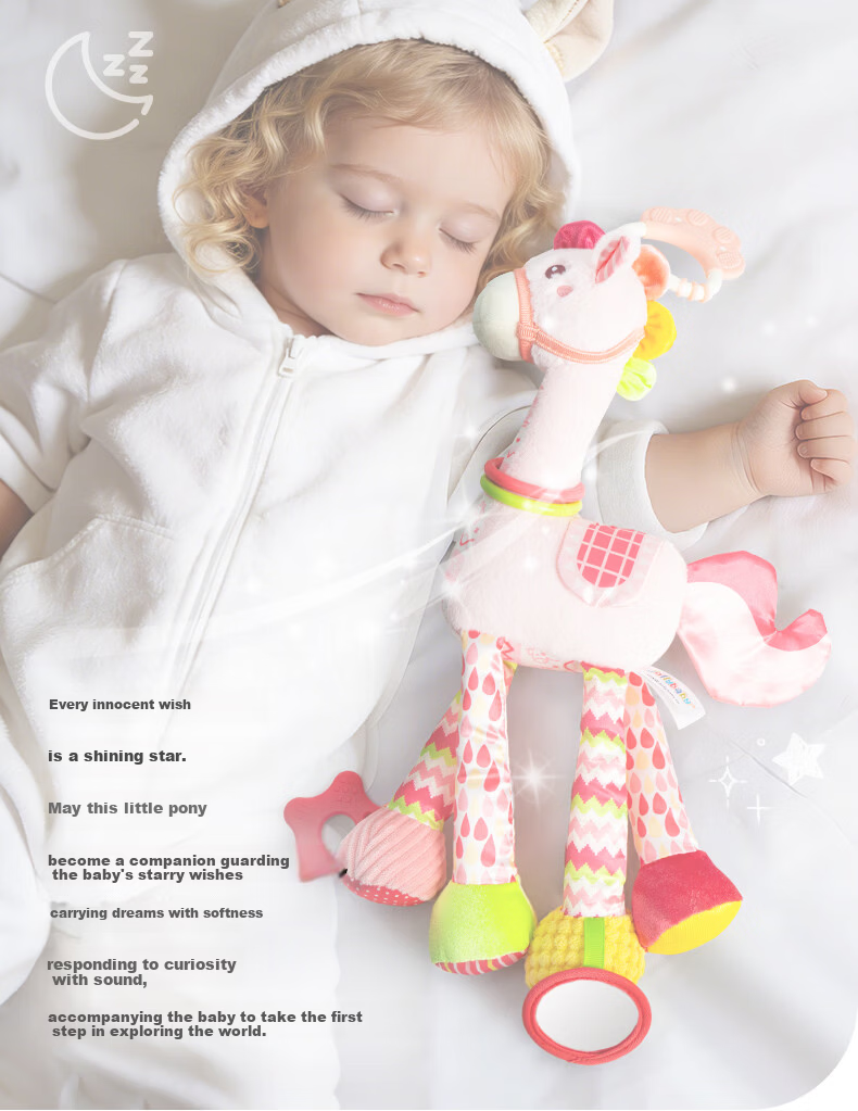 Jollybaby Baby Stroller Toy Pendant Newborn Crib Rattle Car Toy Baby Crib Bell Pony Soothing Pendant 3