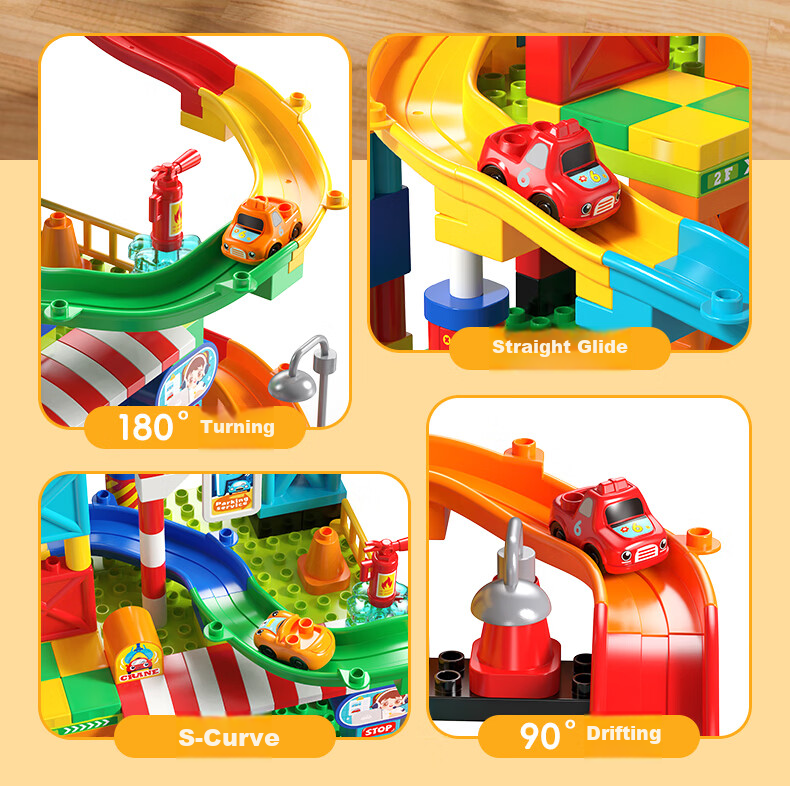 FEELO Compatible LEGO Children's Building Blocks Toy Large Particles Boys Girls Birthday Gift Car Model 105 Pieces 9