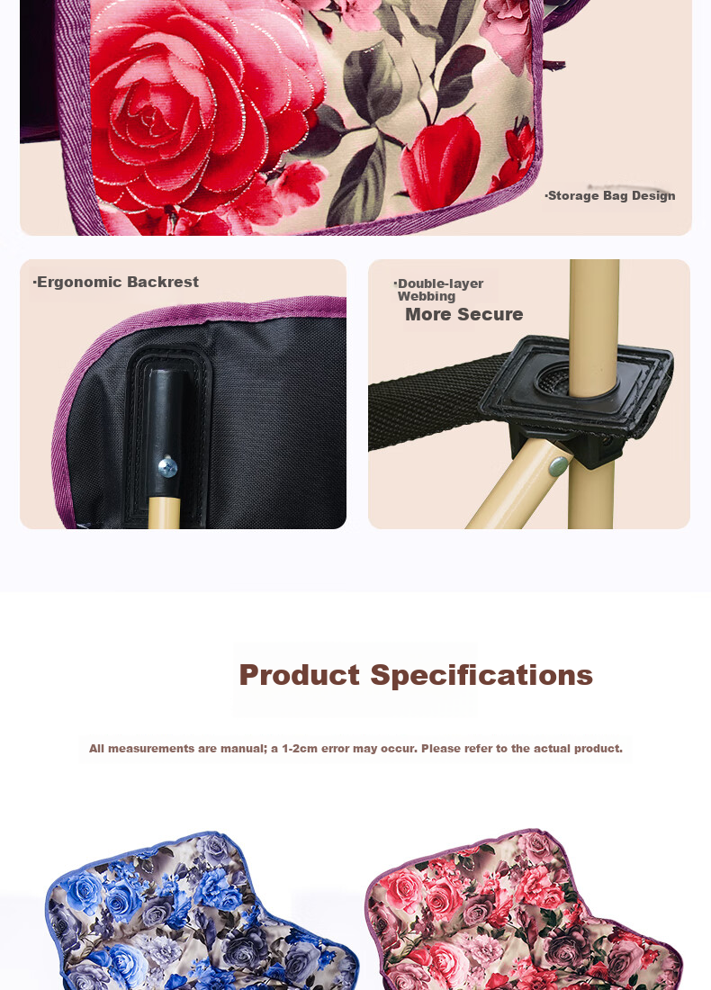 Gosoo Outdoor Folding Chair Thickened Moon Chair Portable Camping Picnic Lazy Sofa Chair Red 7