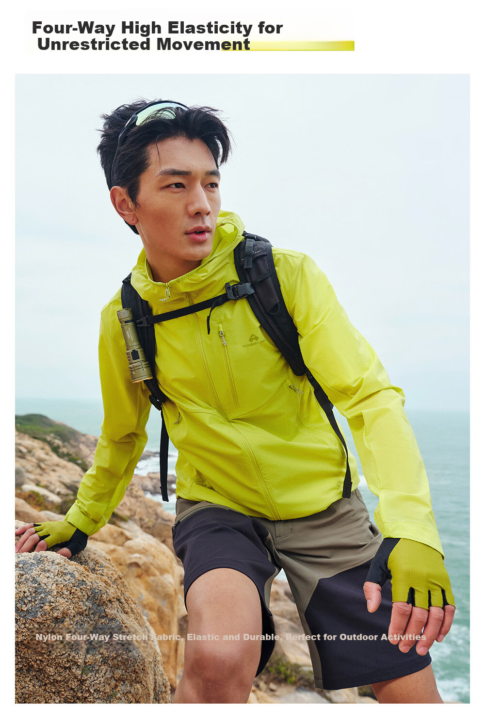 Pioneer Camp Fengdie Pro Men's Summer Outdoor Breathable Water-Repellent UV Protection Hooded Sun Protection Jacket 7