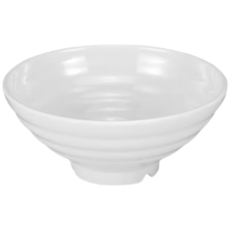 Caitang Smart Melamine Noodle Bowl Imitation Porcelain Soup Bowl High Temperature Resistant Large Bowl White 8 Inch Jingcang