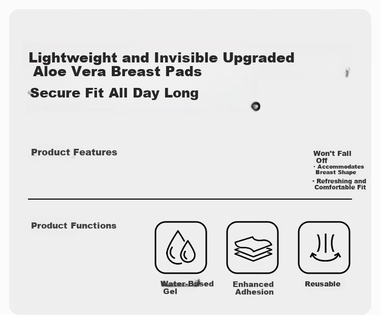 SBEAUTY Aloe Vera Invisible Silicone Nipple Covers for Women Summer Sweatproof Anti-Slip Anti-Outline Breast Pads 1 Pair 8*8cm 2
