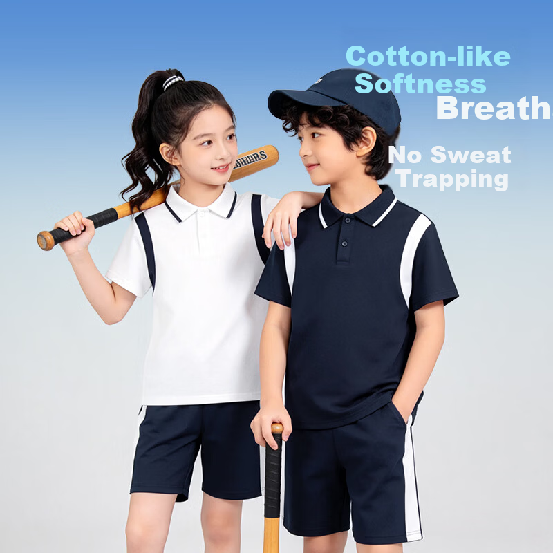 Jeanswest Boys' Summer Lightweight Set 2026 New Kids' Pique Short Sleeve Breathable Cool Sportswear