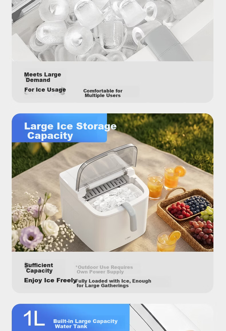 Deli LD670 Mini Portable Home Ice Maker Small Power Automatic Bullet Ice Machine for Dormitory New Arrival 9