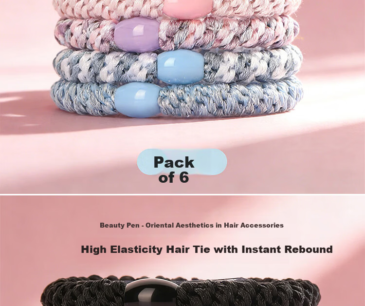 Beauty Note High Elastic Hair Tie for Women, Hair Band, No Hair Damage, Rubber Band, Student Hair Accessory for High Ponytail and Bun 2