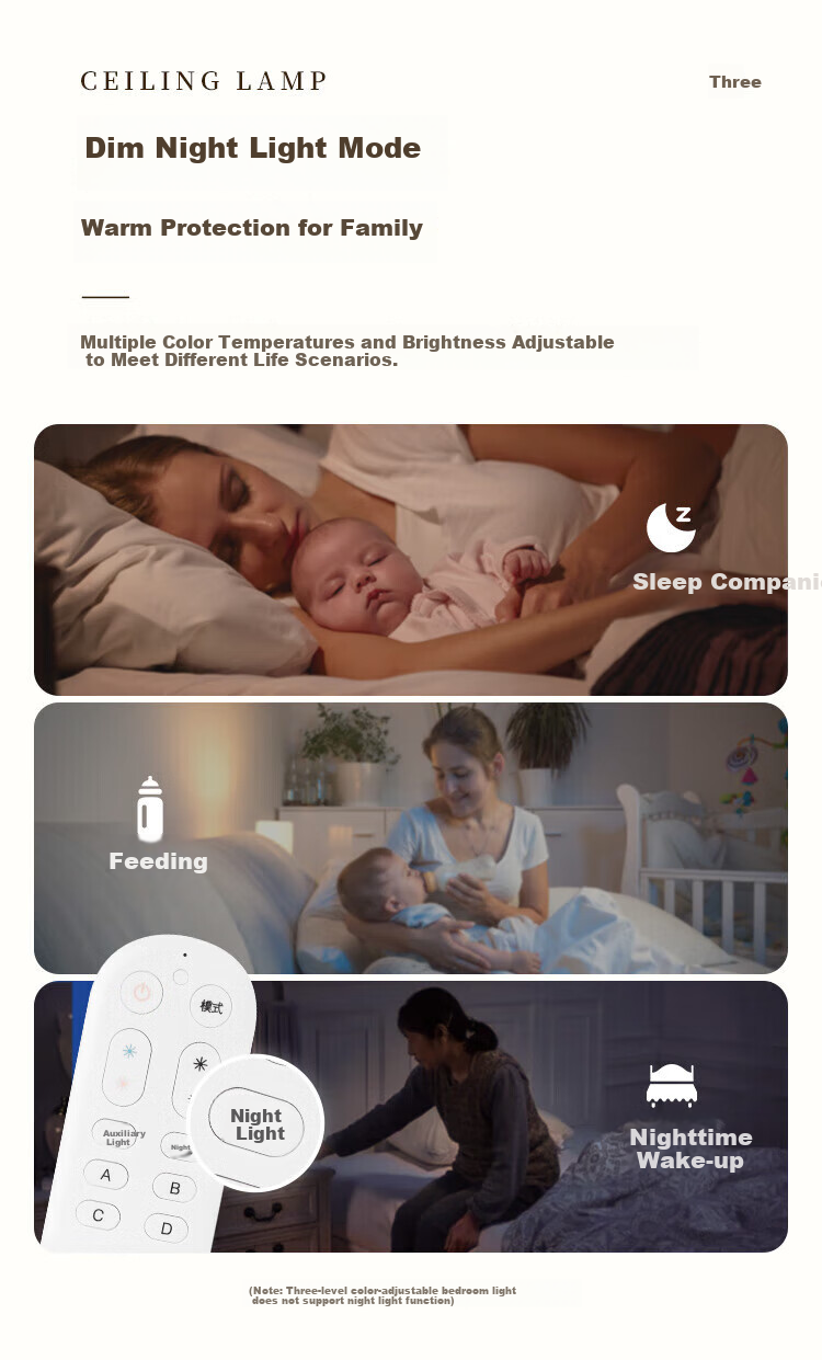 NVC Ceiling Light Living Room Lamp Cream Style Bedroom Remote Control LED Lighting Nimeng Comfortable Light Four-Room One-Hall 6