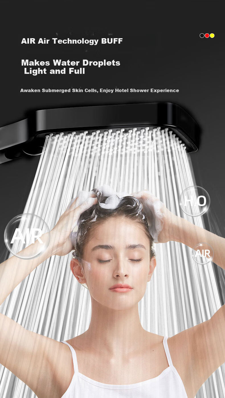 WUZORY [Germany] High-Pressure Shower Head Powerful Bathroom Multi-Function Handheld Shower Sprayer 7