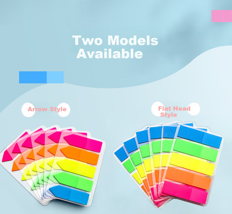Jinzhi 1700pcs Transparent Waterproof Index Label Stickers Fluorescent Film Mark Colorful Sticky Notes Tabs Bookmarks Strong Adhesive Reusable Notes 2