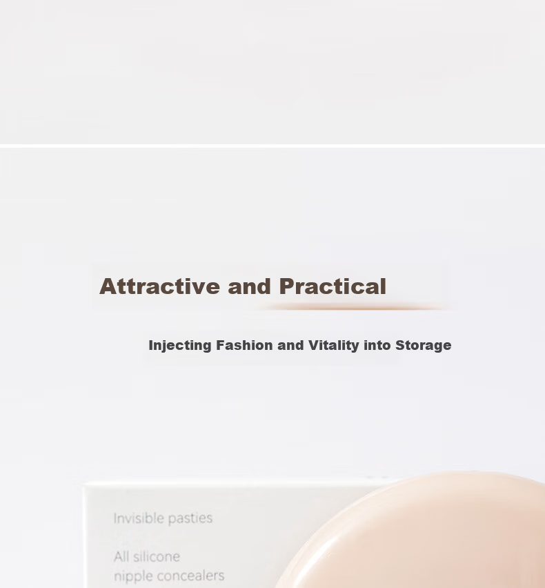 VCN Nipple Cover Storage Box Portable Round Dustproof Travel Bra Pad Organizer Pink Beige One Size 6