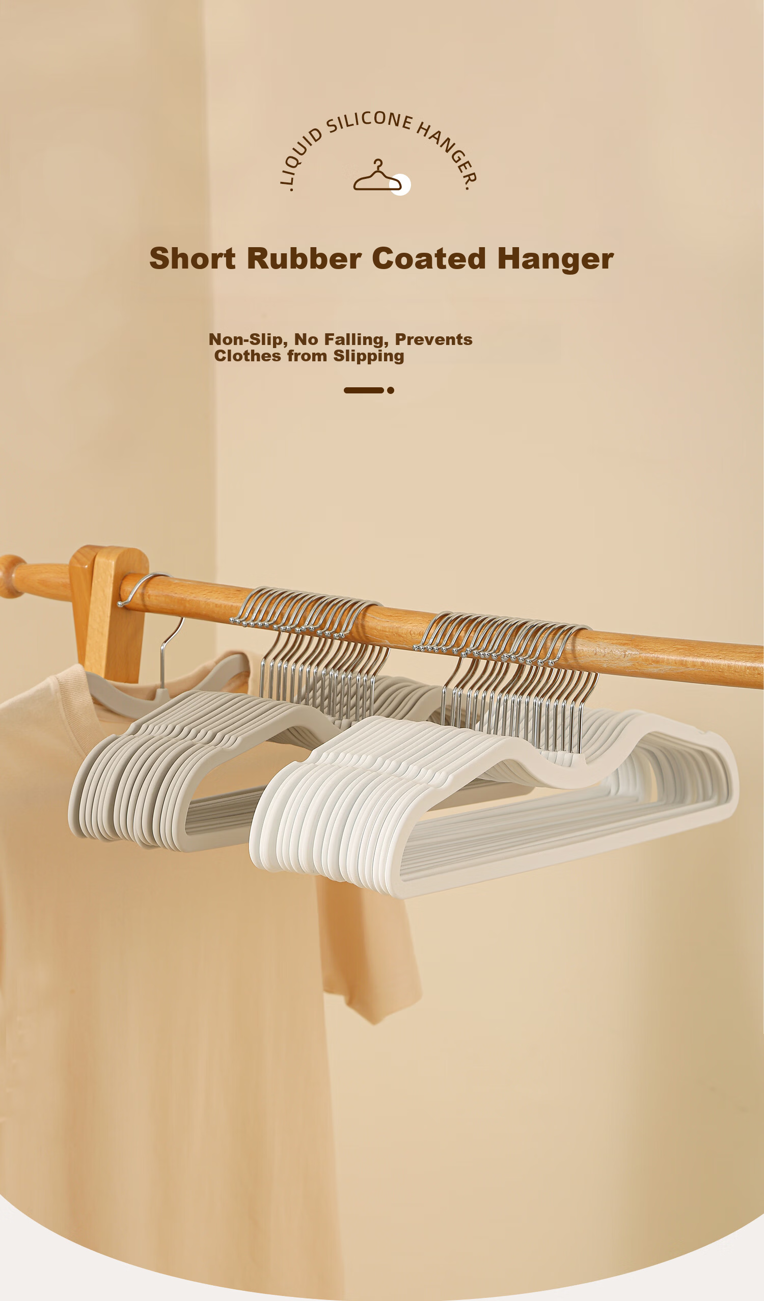 Anqin Short Neck Space-Saving Hanger Household Non-Marking Clothes Hanger Wardrobe Non-Slip Ultra-Thin Drying Rack Organizer Storage Special Use 1
