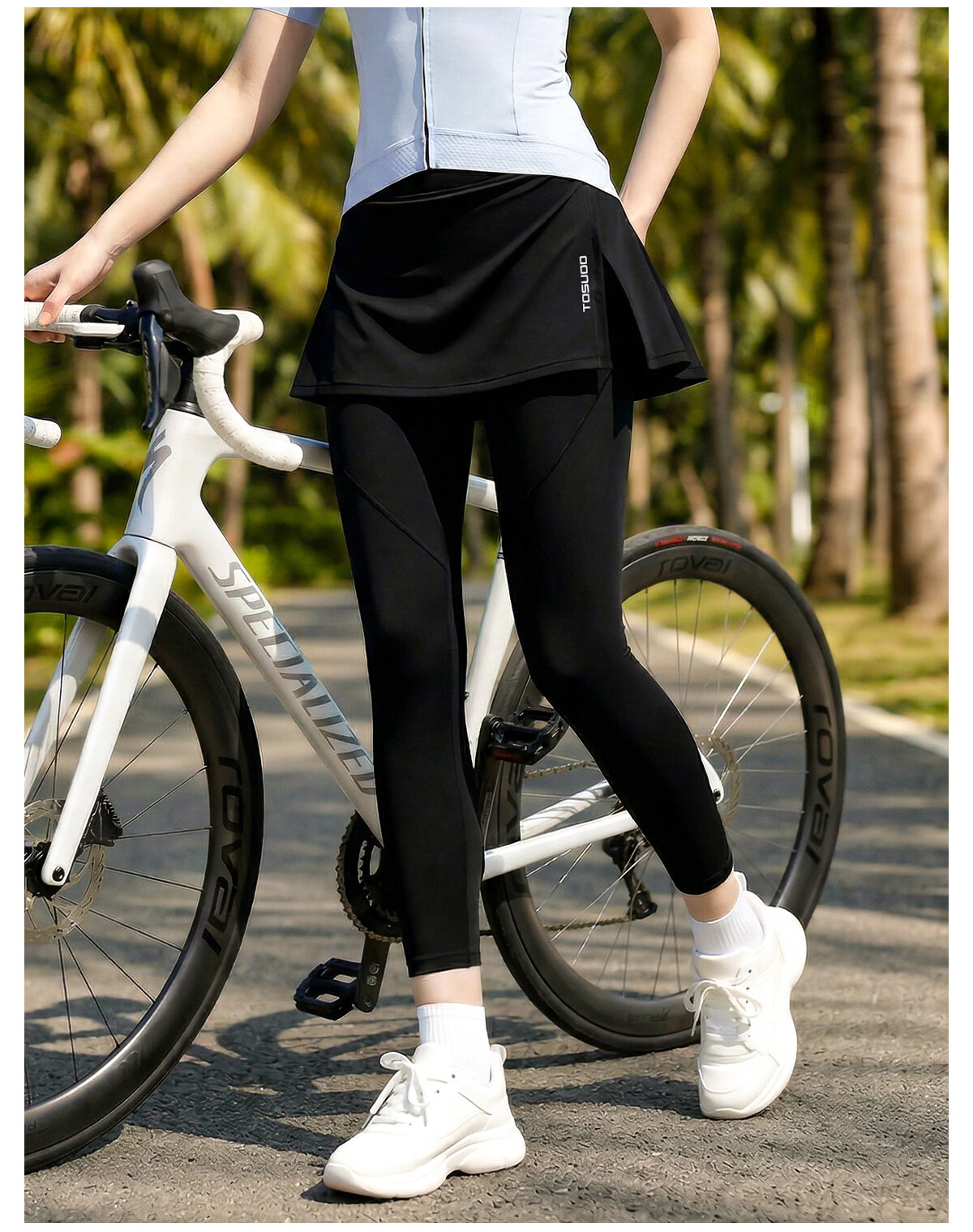 Captain Tas Summer Women's Road Small Folding Bike Cycling Skirt Pants Hip Cover Slimming Casual Sun Protection Long Pants 10