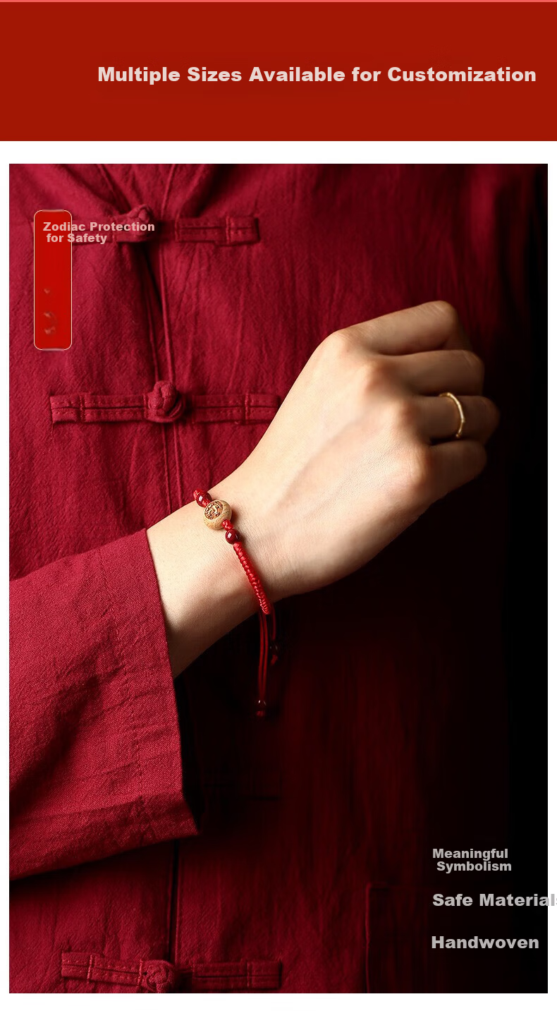 Benming Tang Red String Bracelet for Women Authentic Old Peach Wood Cinnabar Amulet Good Luck Charm High School Exam Blessing Gift Birthday Present for Girlfriend 9