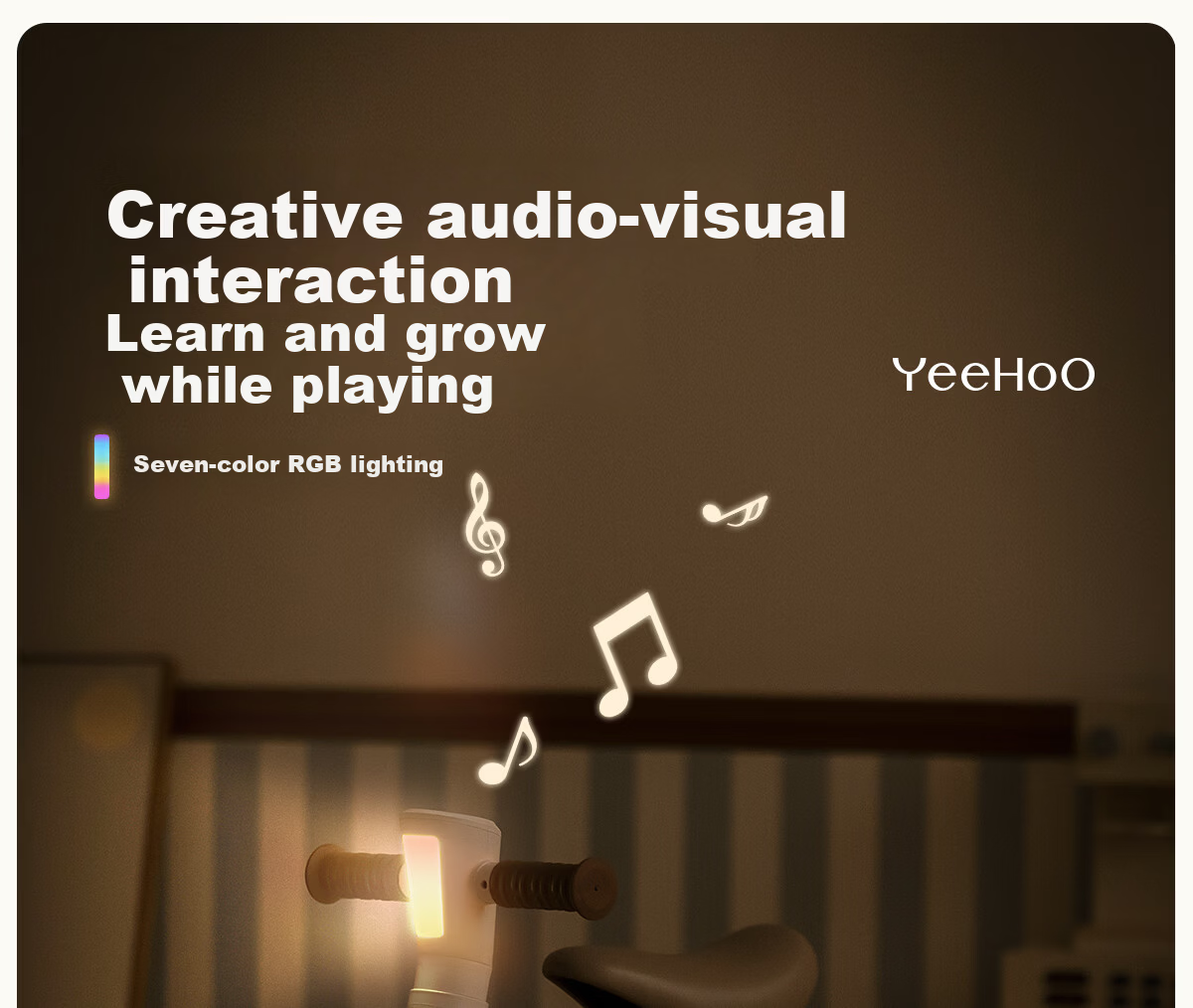 YEEHOO Kids Balance Bike 1-6 Years Toddler Anti-Tip Four-Wheel Walking Learning Bike Birthday Gift 8