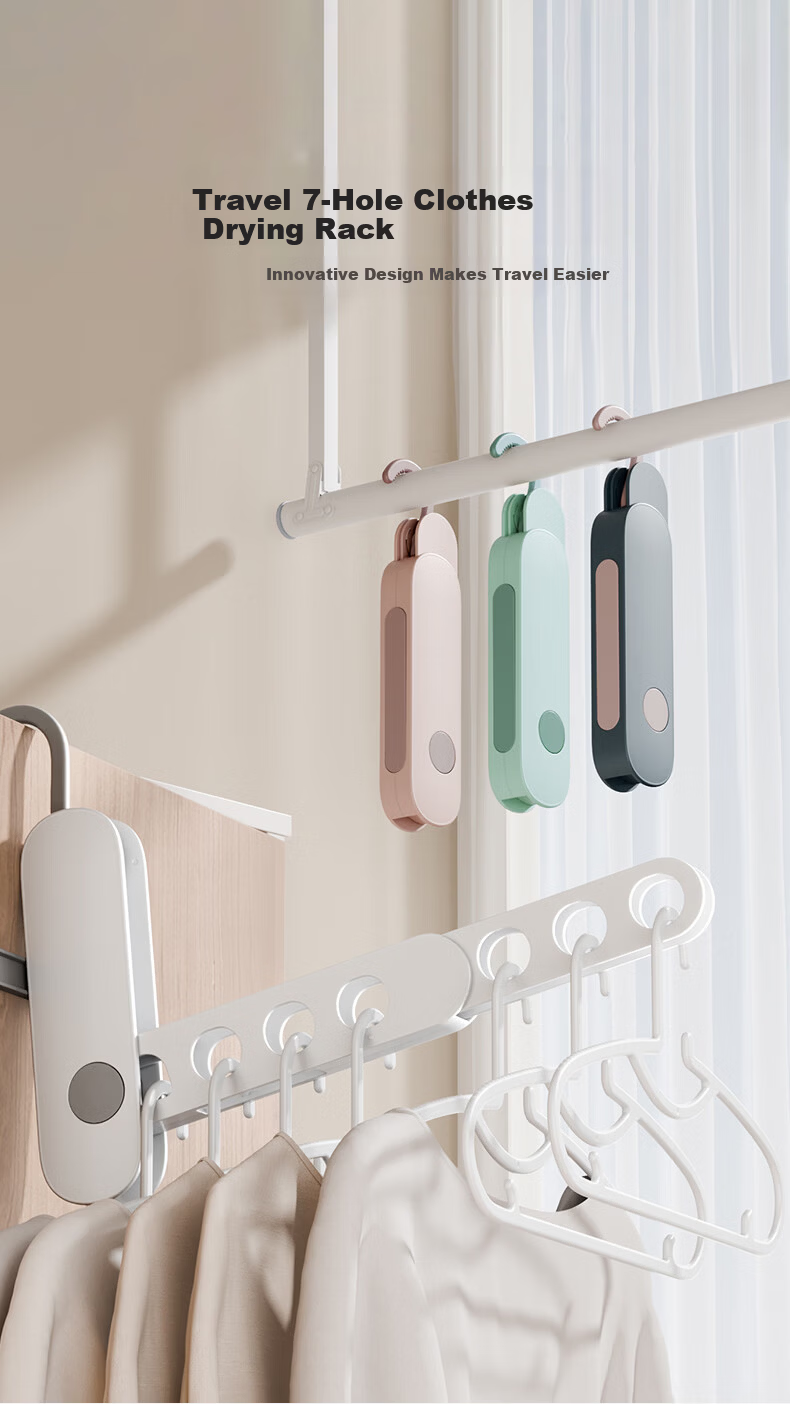 Grace Travel Folding Clothes Hanger Portable Fabric Drying Clip for Underwear Socks Hotel Trip Business Travel 1