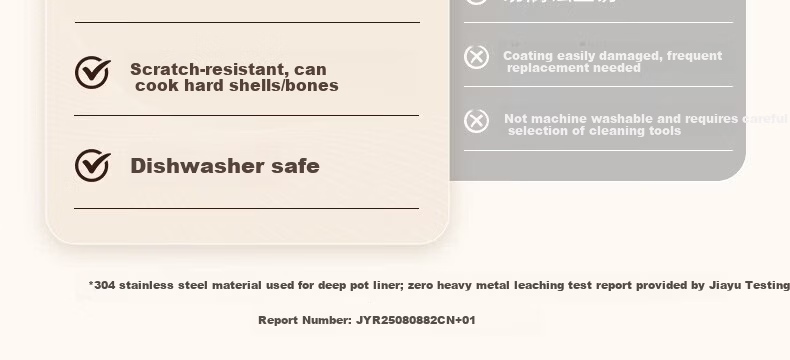 IMiMONE MiMeng Electric Hot Pot Electric Cooker Hot Pot Dedicated Pot 2-4 People Non-Stick Detachable Washable Household Frying Pan 304 Stainless Steel No Coating Multifunctional Pot 3L White IM301 9