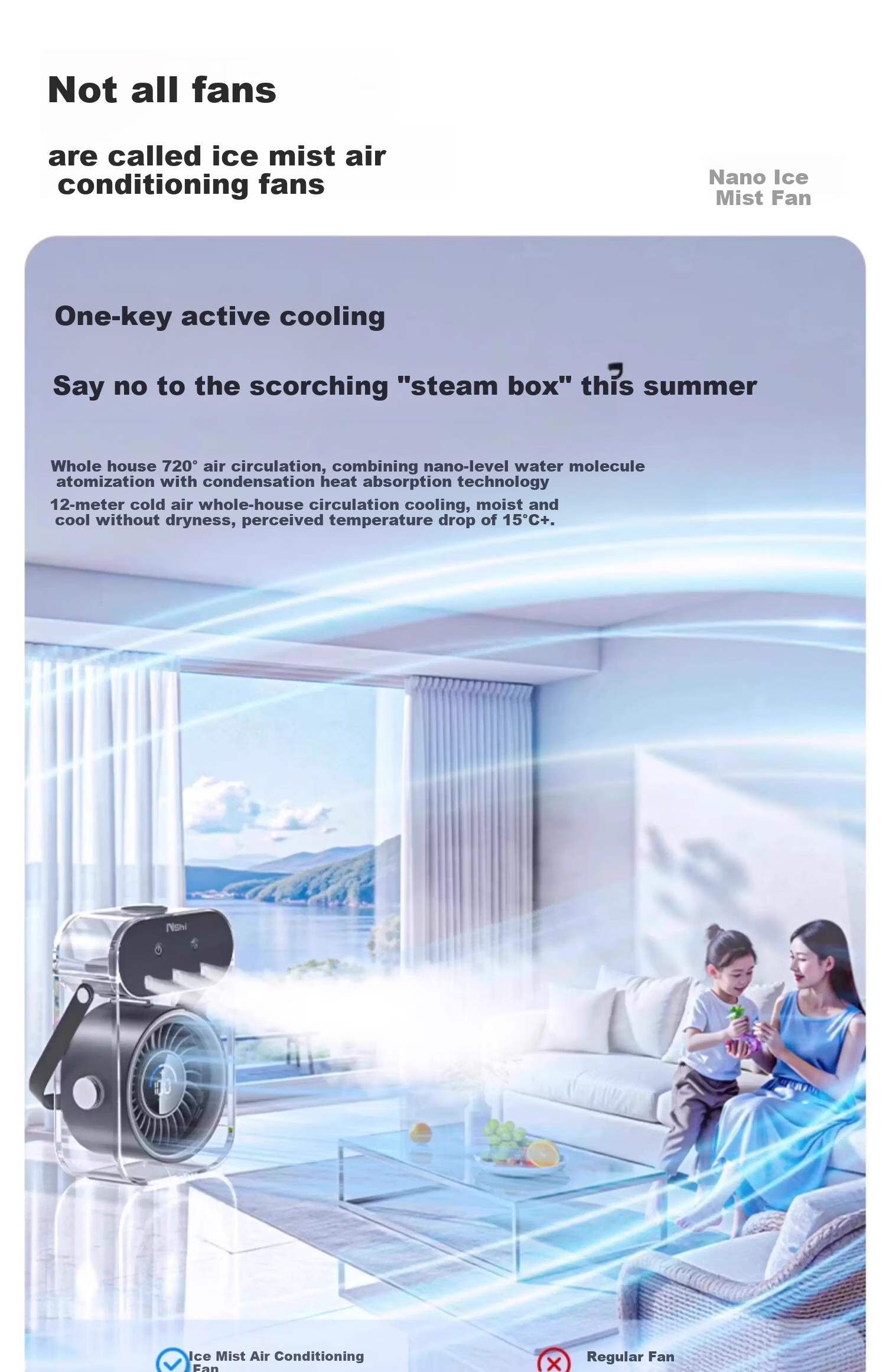 Upgraded Desktop USB Mini Mist Fan Portable Air Conditioner Small Home Office Dorm Silent Long Battery Life Electric Version Black 13
