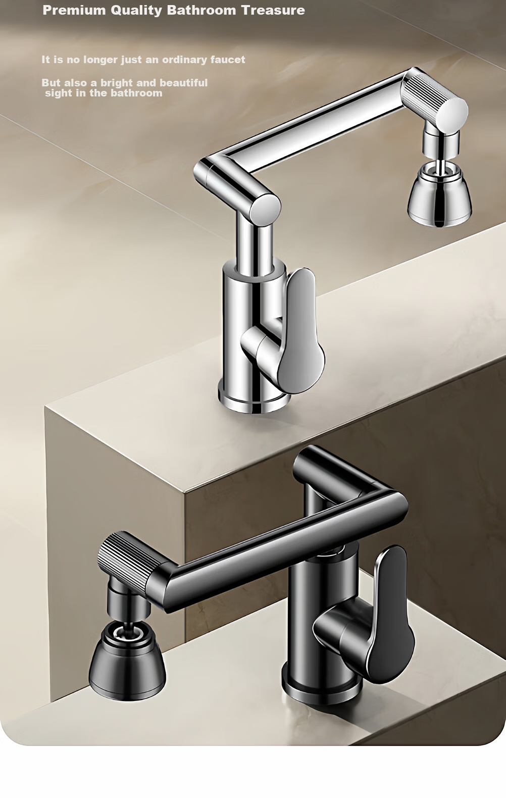 Baihan Basin Faucet Bathroom Sink Faucet Hot and Cold Water Two-in-One 20