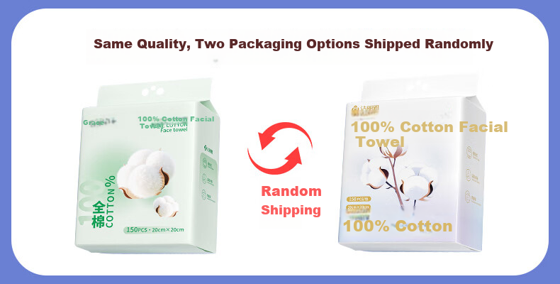 Grace Disposable Facial Wipes 100% Cotton Soft Cleansing Towels Dual-use Dry and Wet 150 Sheets 1 Pack 1