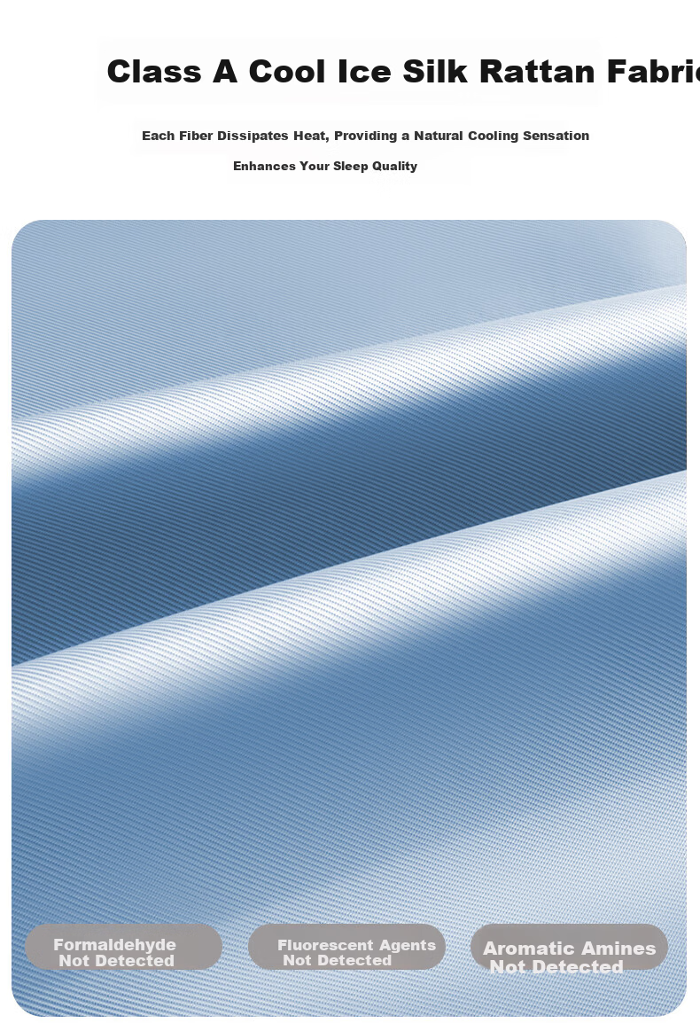 MUJI Class A Ice Silk Fitted Sheet Three-Piece Set Summer Washable Home Bedding Pillowcase 150*200cm 3