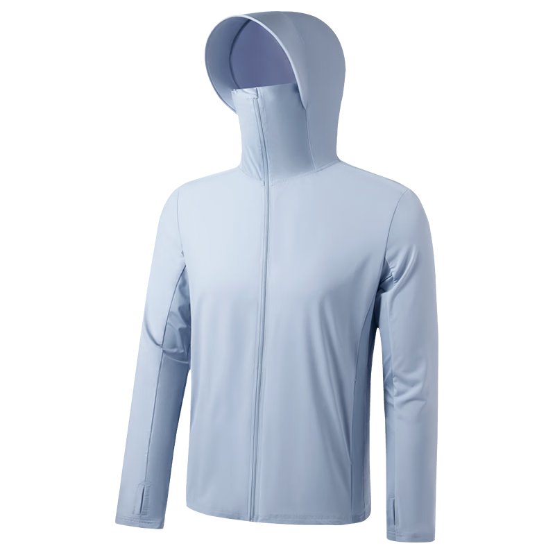 MINISO Men's Summer 2026 New Hooded Sun Protection Jacket UV Protection Cooling Ice Silk Skin Jacket Light Gray L
