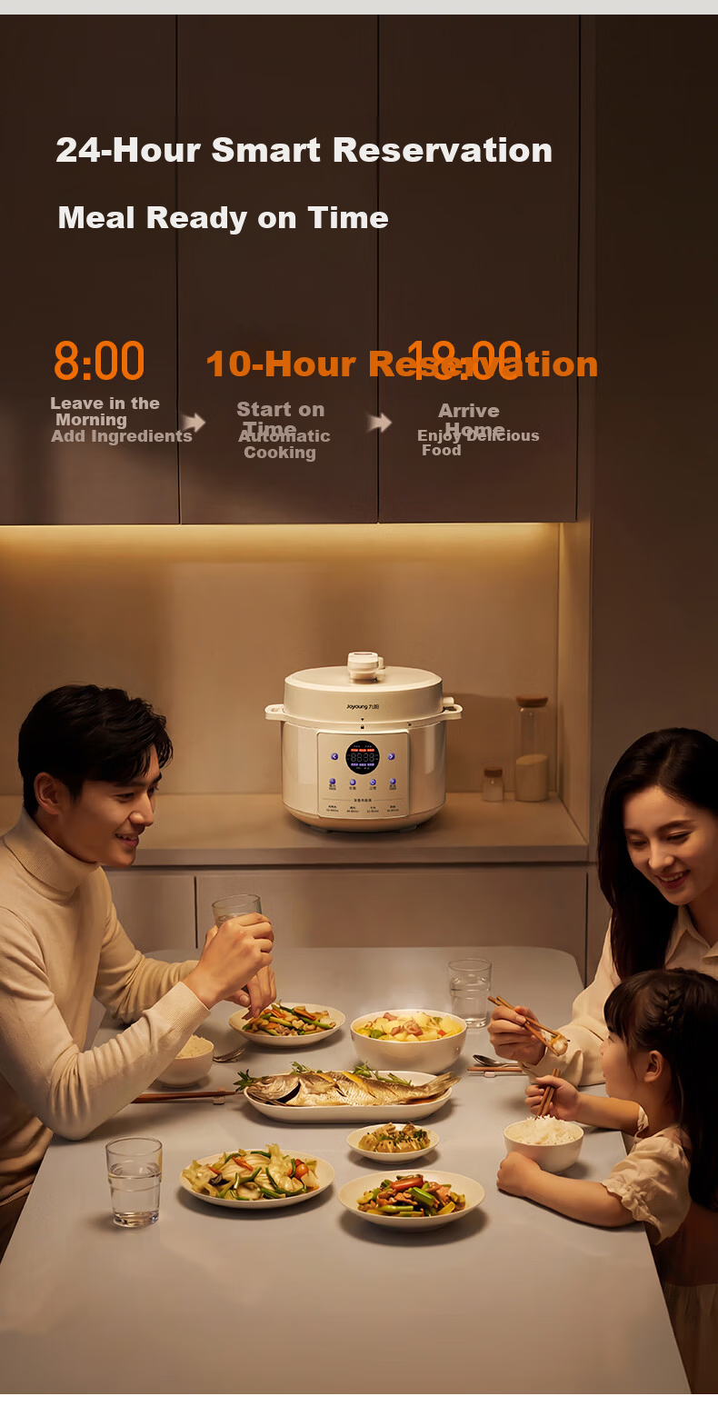 Joyoung 5L Large Capacity Electric Pressure Cooker with Deep Soup Crystal Diamond Inner Pot, Smart High-Pressure Cooker for 4-5 People, Model Y-50C10 11