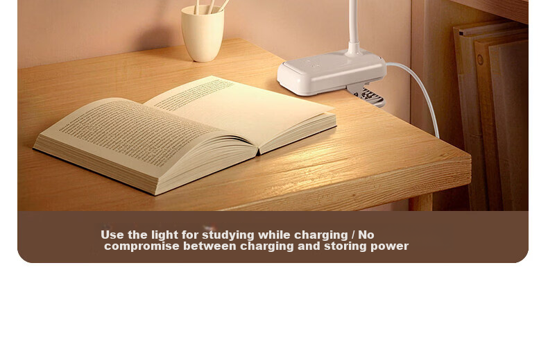 Datouren Grade A Rechargeable Desk Lamp Long Battery Life Clip Light Bedroom College Dormitory Study Eye Protection Lamp 6000mAh 12