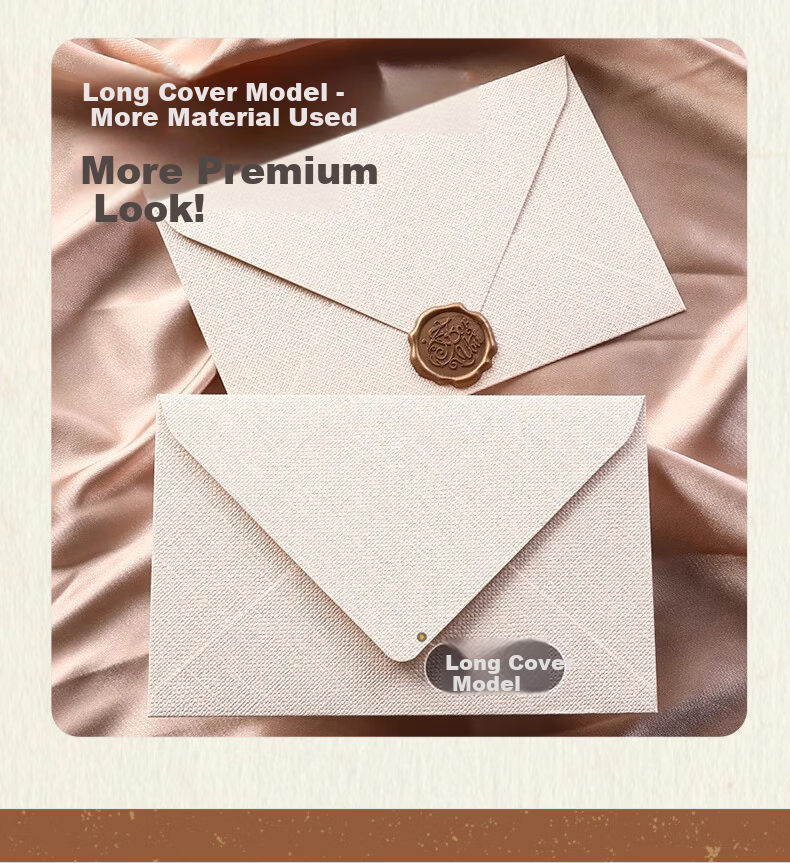 Dailuotang Linen Envelope Letter Paper Set Romantic Love Letter Stationery Greeting Cards Premium Letter Paper Postcards Wax Seal Qixi Valentine's Day Gift Confession Gift for Girlfriend Teacher's Day 6