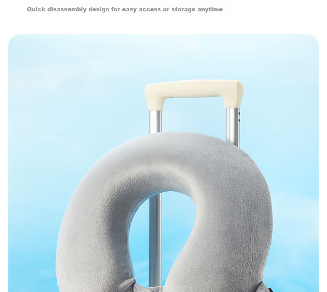 MINISO Comfortable Neck Support U-Shaped Memory Foam Travel Airplane Neck Pillow Portable Light Gray (with Storage Bag) 5
