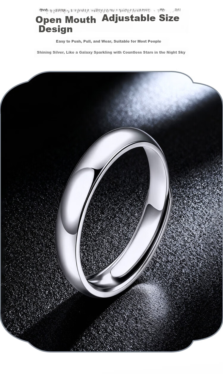 Sino Gem Simple Polished Plain Silver Toe Ring Men's Adjustable Ring Graduation Gift for Boyfriend 6
