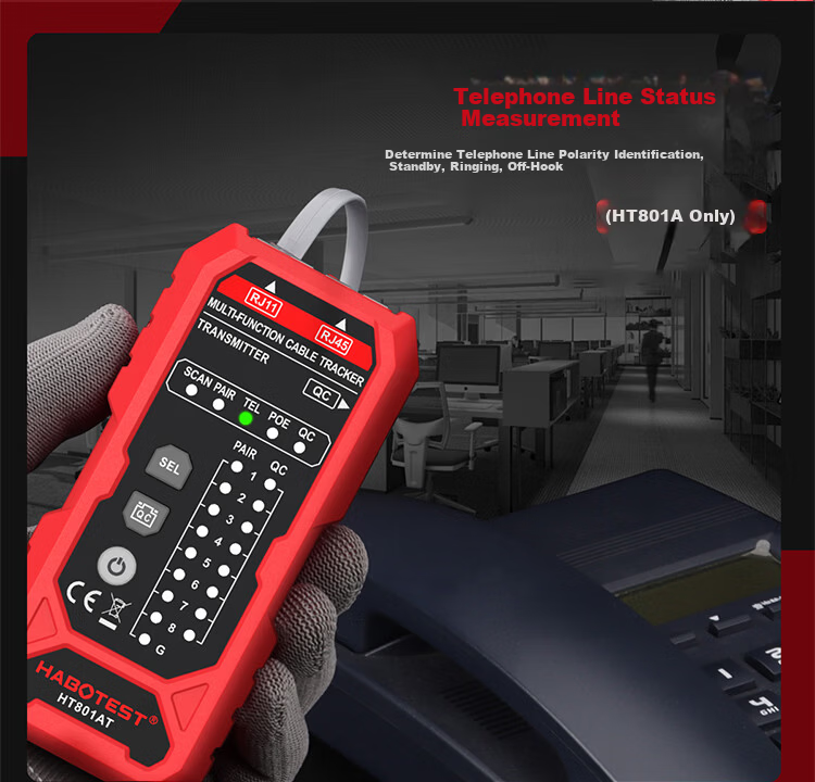 HABOTEST Network Cable Tester HT801B Multifunction Broadband Signal Continuity Checker Tool 15