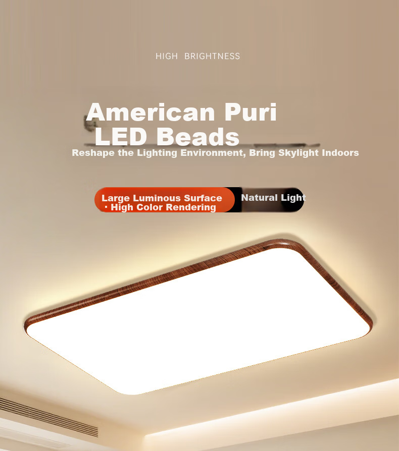 ARROW Ceiling Light Original Philips Light Source Wooden Vintage Style 5-Light Smart Package for Three-Bedroom Two-Living Room Whole House 2