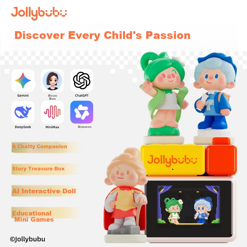 Jollybubu AI Enlightenment Learning Machine Toy Multifunctional Audio Learning Early Education Smart Hardware Host
