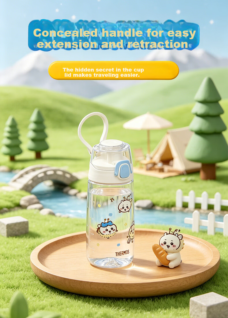 THERMOS Kids' Festival Gift Water Bottle Tritan Summer Straw Direct Drink Double Lid Gift Box Portable Sports Cup TCSJ 6