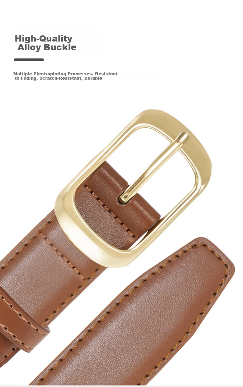 CARTELO Women's Leather Belt Denim Waist Belt Korean Style Simple Versatile Pin Buckle Belt Birthday Gift for Girlfriend 2