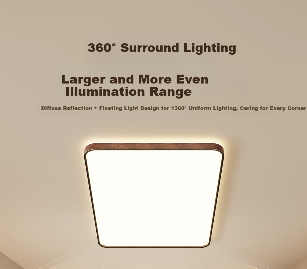 GUJIA LED Ceiling Light, Simple Backlit Eye Protection, Suitable for Living Room And Bedroom, 50cm Square-Shaped - Three Colors [Installation Included] 18