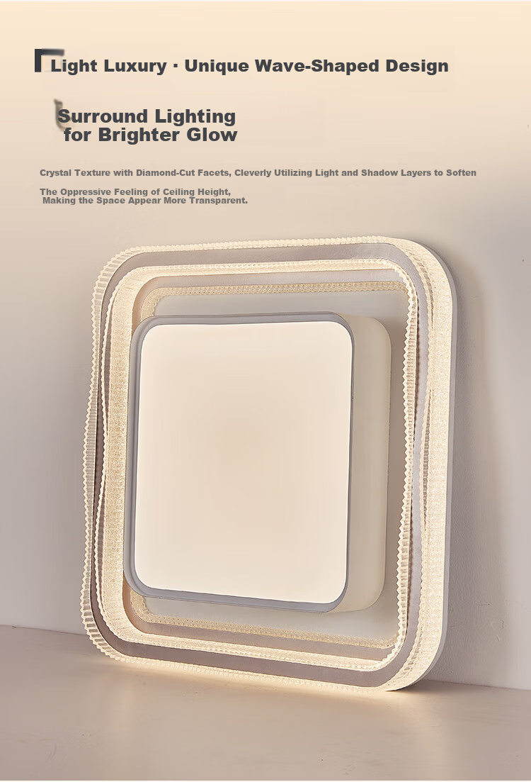 Foshan Lighting Ceiling Lamp Living Room Light Modern Simple Eye Protection LED Mijia Smart Control Platinum Crystal 200W 10