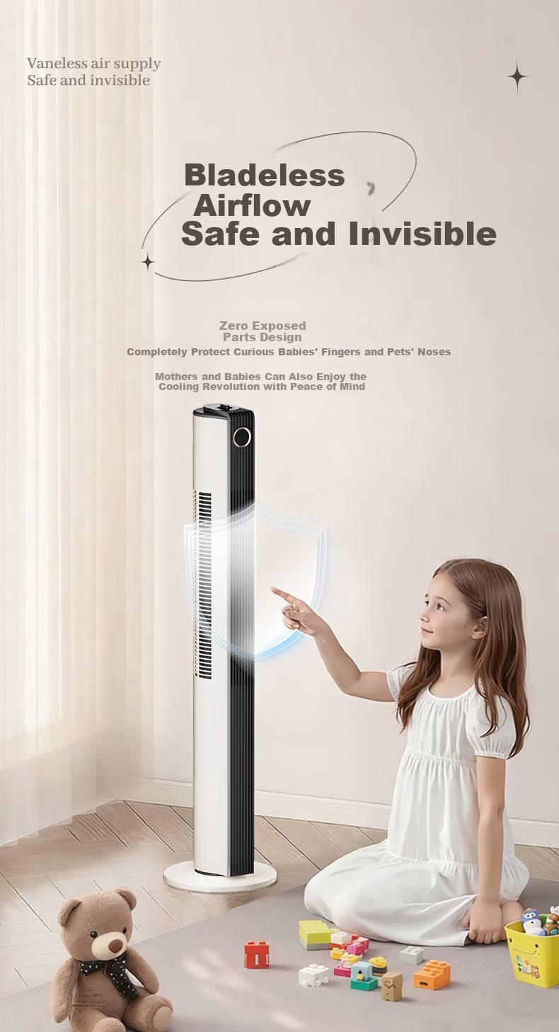 DIAMOND Home Electric Floor Fan Tower Fan Remote Control Timer Bladeless Fan Baby Fan Bedroom Living Room Study Quiet High Wind Oscillating Tower Fan KFT2207D 11