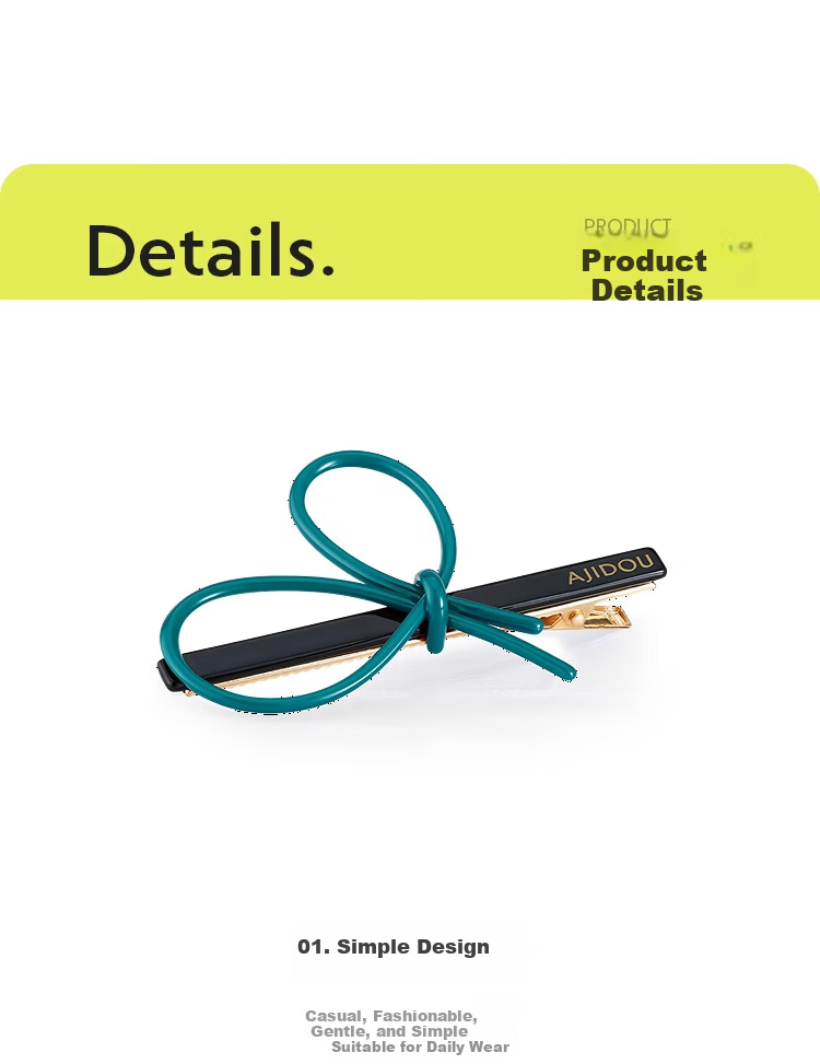 Aji Bean Duckbill Clip Bowknot Hair Accessory Fashion Trendy Versatile High Elasticity Hair Clip Side Clip Children's Day 5