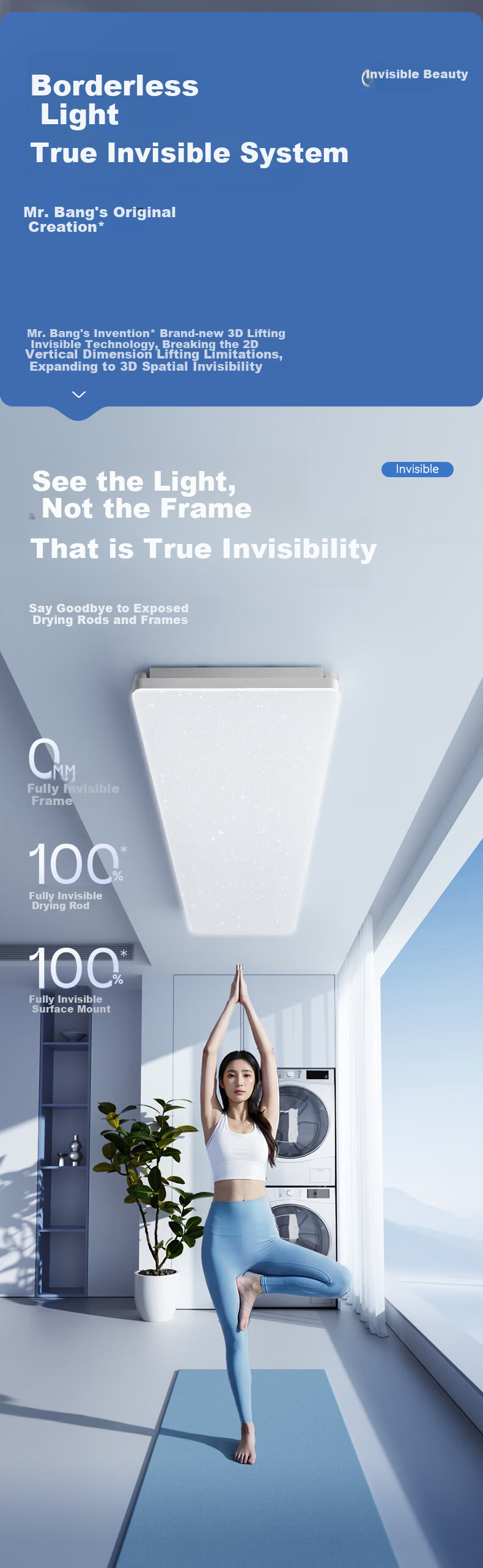 Mr. Bang Smart Electric Clothes Drying Rack Invisible Ultra-thin Quilt Drying with Starry Sky Light Lighting [L22pro] 6