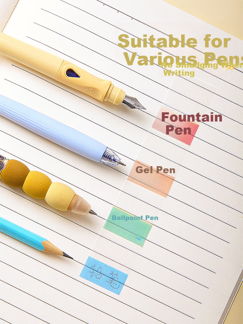 Kaba Bear Pearl Extractable Plain Sticky Notes High-Value Student Memo Paper 5 Colors Strong Adhesive Convenient Label Stickers Rainbow Colors 4