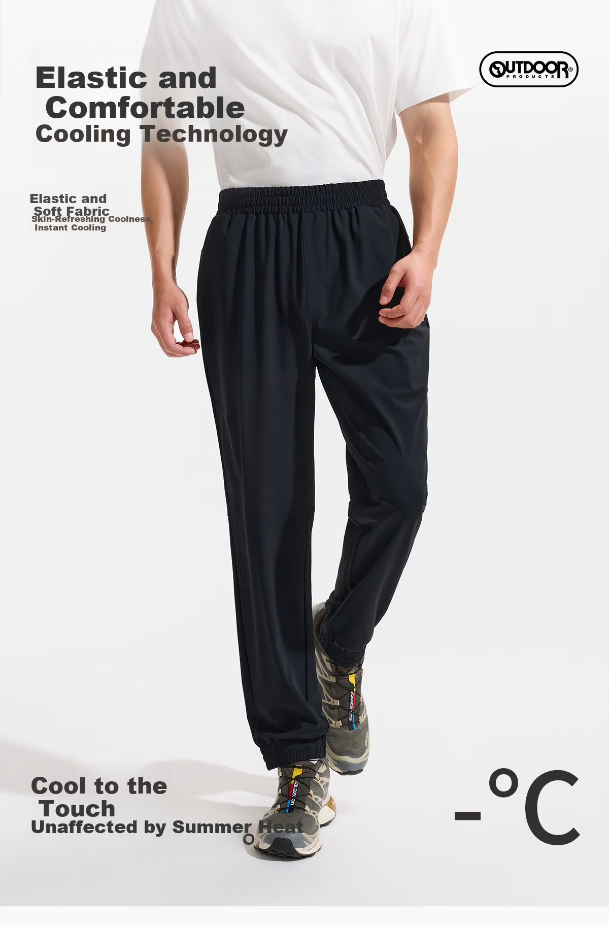 OUTDOOR PRODUCTS Men's Lightweight Breathable Cooling Casual Pants Stretch Sports Pants OFCK621357 Smoked Gray XL Spring/Summer 2026 1