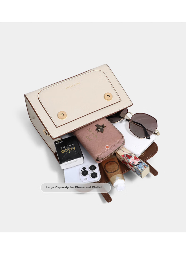 Viney Women's Handbag, Cowhide Crossbody Cambridge Bag, Light Luxury Shoulder Small Square Bag, Birthday Gift for Wife on May 20th, Present for Girlfriend 19
